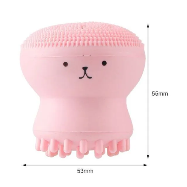 

Cute jellyfish wash brush soft silicone face massage exfoliating facial brush