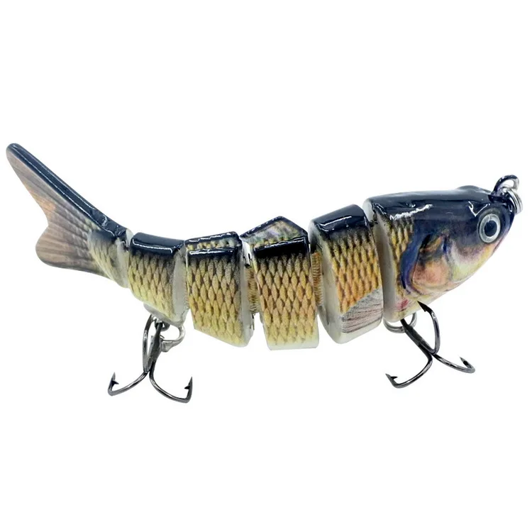 

4" Multi Jointed Artificial Lifelike Fishing Lure Fishing Swimbait Crankbait Minnow Hard Bait, Nature