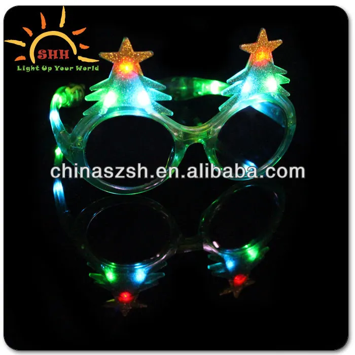 Multicolor Led Light Up Christmas Tree Shape Holiday Sunglasses Buy Multicolor Led Light Up