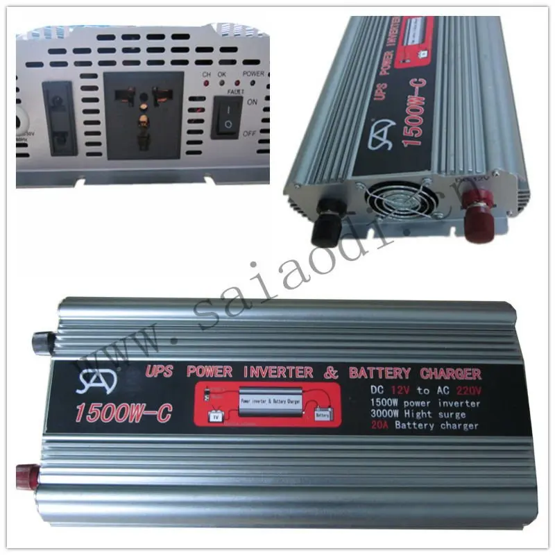 1500w Ups With 20a Charger Power Inverter With Charger 12v 24v 1kw 1