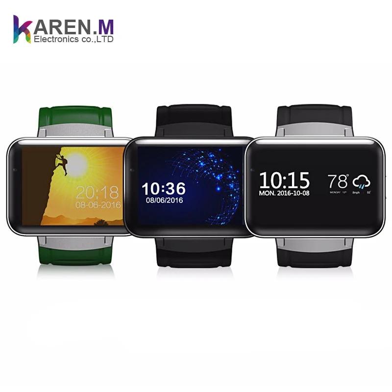 

2019 New 2.2 inch 512MB RAM 4GB ROM GPS WIFI Smart Watch DM98 Android 3G Smartwatch Phone MTK6572 Dual Core 1.2GHz Camera WCDMA