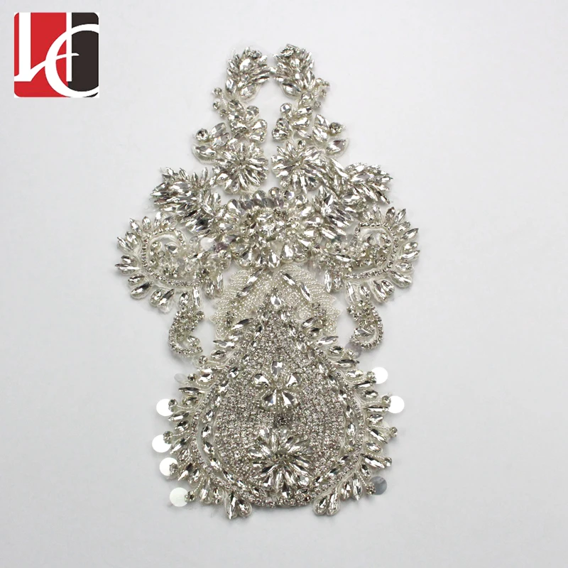 

HC-5384 Good quality 2019 New design flower embroidery applique, Silver;gold rose gold