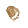 14437 High finishing oval shape diamond paved gridding big ring gold plated copper alloy ring
