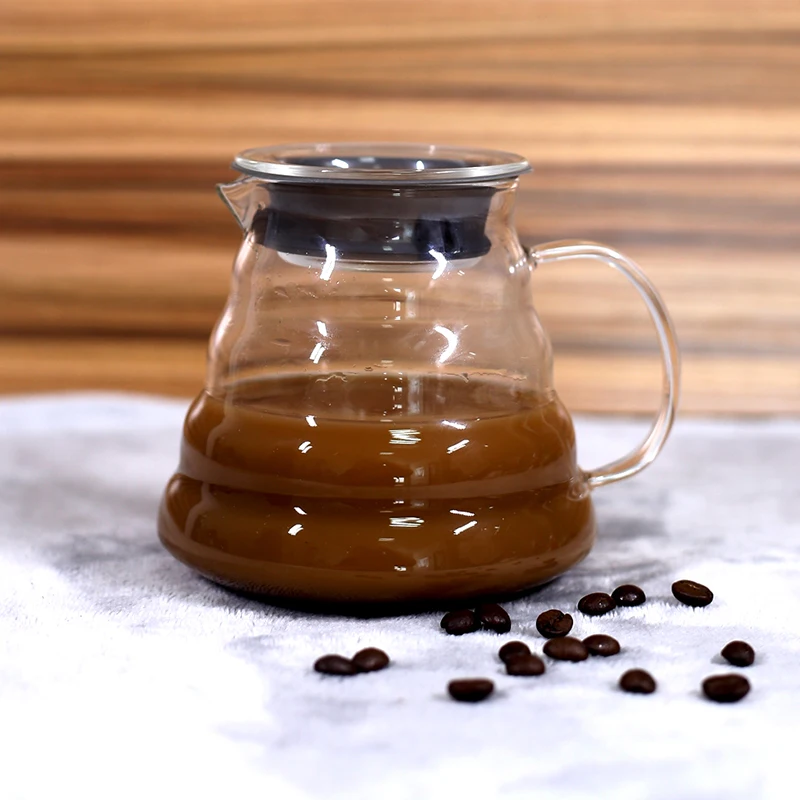 

Wholesale handcrafted glass coffee server glass coffee tea pot 400ml