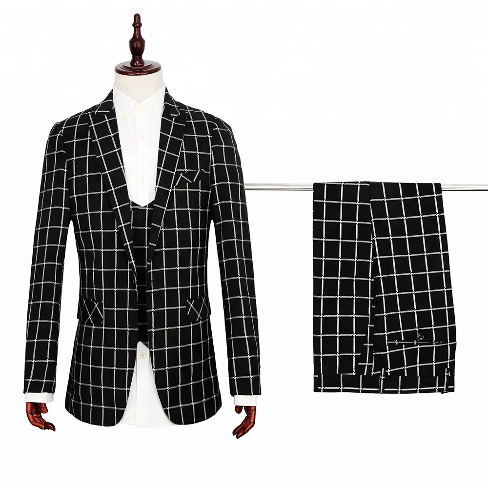 

High Quality Turkish Mens Plaids Wedding Suit