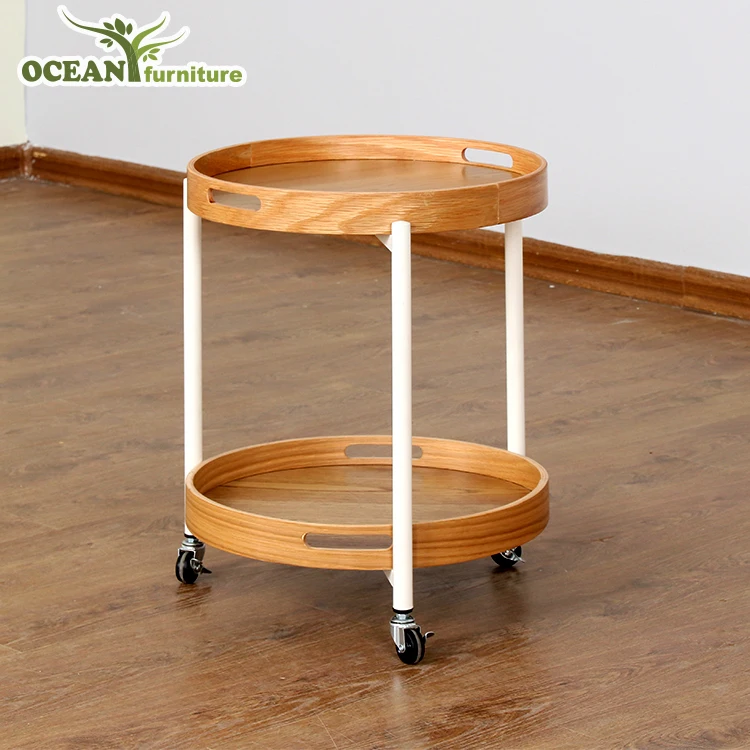 Wholesale Customized 2 Layers Side Table With Wheels Buy Side Table,Customized Side Table