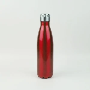 17 oz unbreakable cola shaped stainless sports red tumbler water bottle