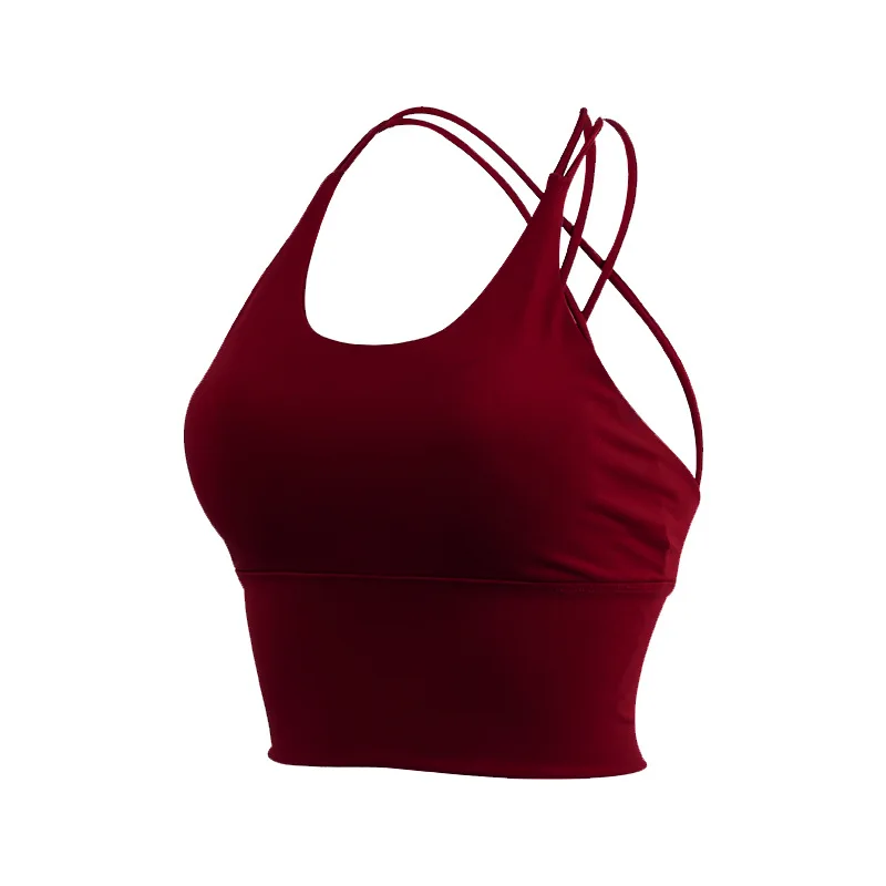 

Best High Impact Women Padded Sports bra Sexy Open Back Strap Bra For Large breasts