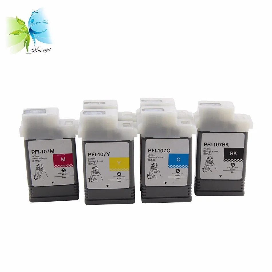 5-Pack PFI-107 Compatible Ink Cartridges For Canon ImagePROGRAF 670/680/685/770/780/785