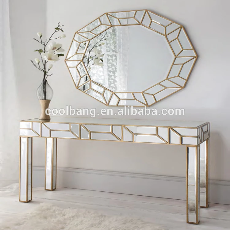 Hot Sale Antique Design Curved Glass Acrylic Foyer Console Table