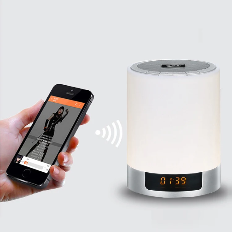 bluetooth speaker with light touch lamp speaker led lights digital alarm clock