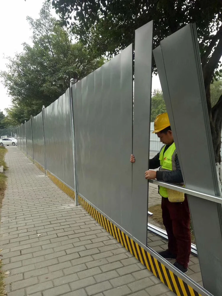 Corrugated Construction Site Steel Hoarding Temporary Fence