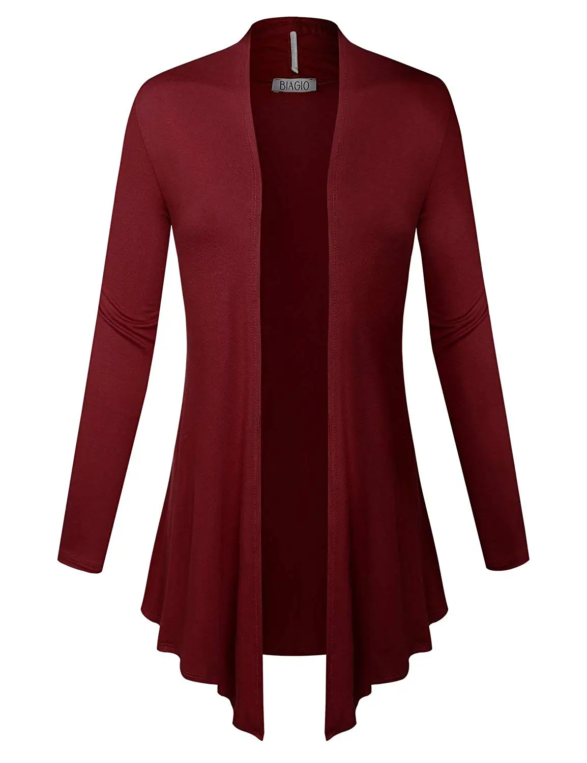 BIADANI Women Open Front Lightweight Cardigan Burgundy X-Large