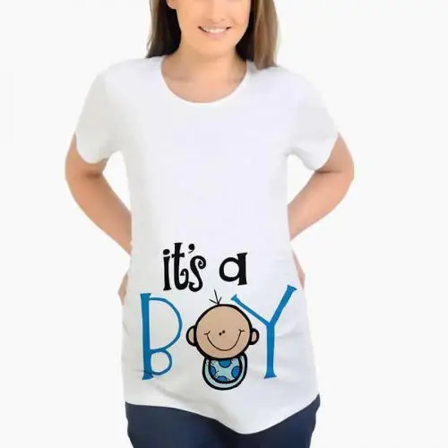 

292500 printed letter white Maternity T-shirt loose design new in 2019