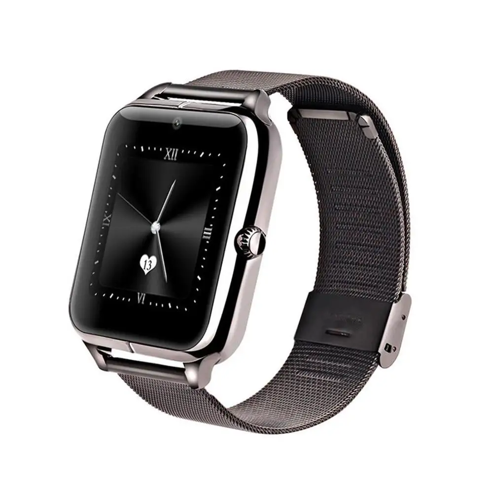 

2019 High quality metal BT Smart watch Z60 Pedometer sleep monitor Touch Screen Smart watch with camera SIM card, Golden;silver;black