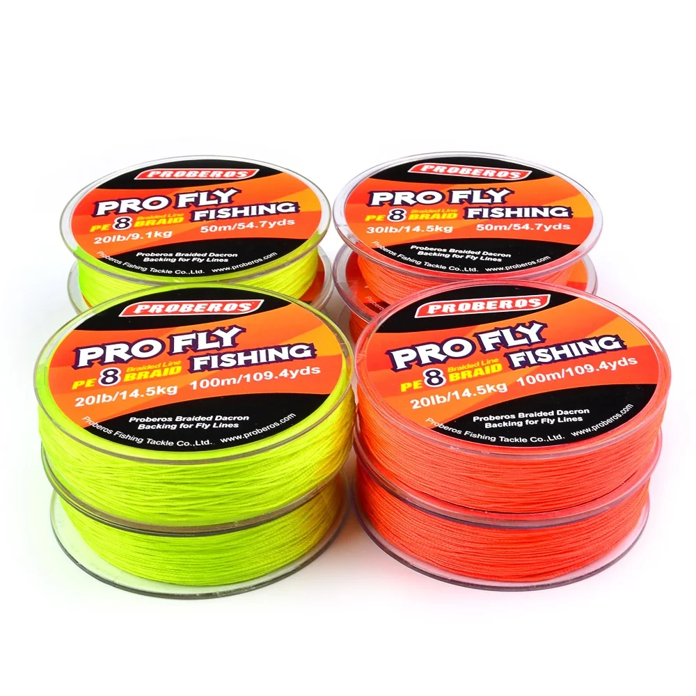 

Proberos 8 Strand 30lb 100m PE Braid Fishing Lines, White yellow red