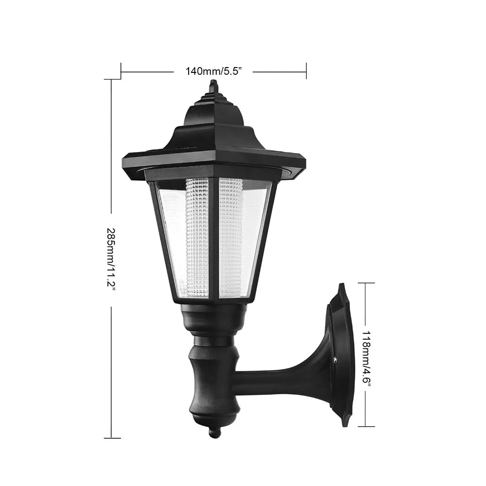 Solar Powered Outdoor Led Wall Sconce Lantern Mounted Security Lights ...