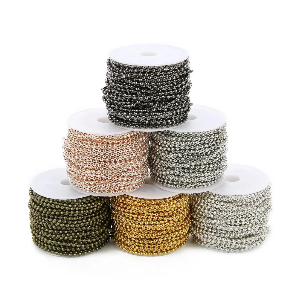 

10 yards/Roll Good Cheap Bulk Necklace Link Chains for jewelry Making Supplies Iron Pearl Chain