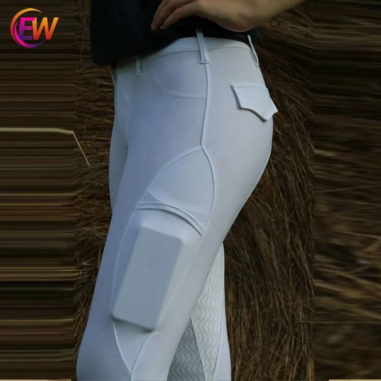 White Riding Kit EW Horse Full Seat Silicone White Color Riding Pants