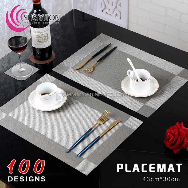 

Eco-friendly vinyl pvc table placemats for dinner table decoration /non-slip place mat eat mat on factory price