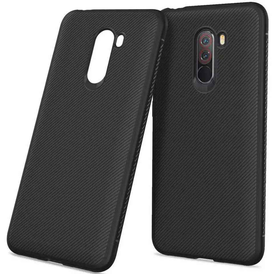 

Stripe Shockproof Soft TPU Phone Case For Xiaomi Pocophone F1 / Poco F1, Black