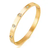 

Wholesale Custom 18K Rose Gold Plated Women Screw Bangle Bracelet
