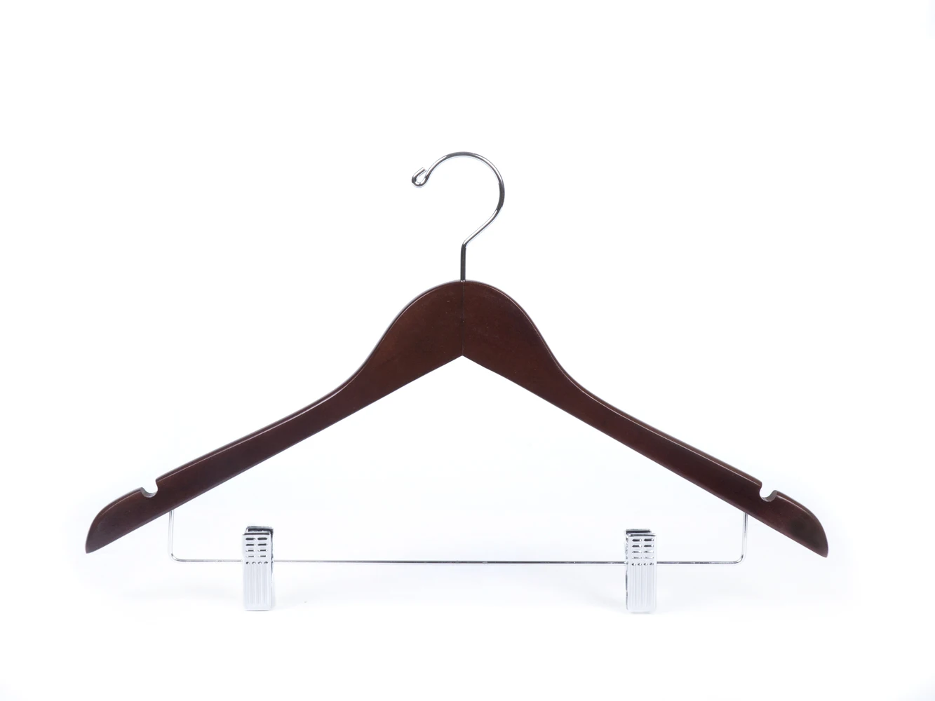50 Pack Solid Finish Wooden Trousers/Skirt Hangers With Anti-Rust
