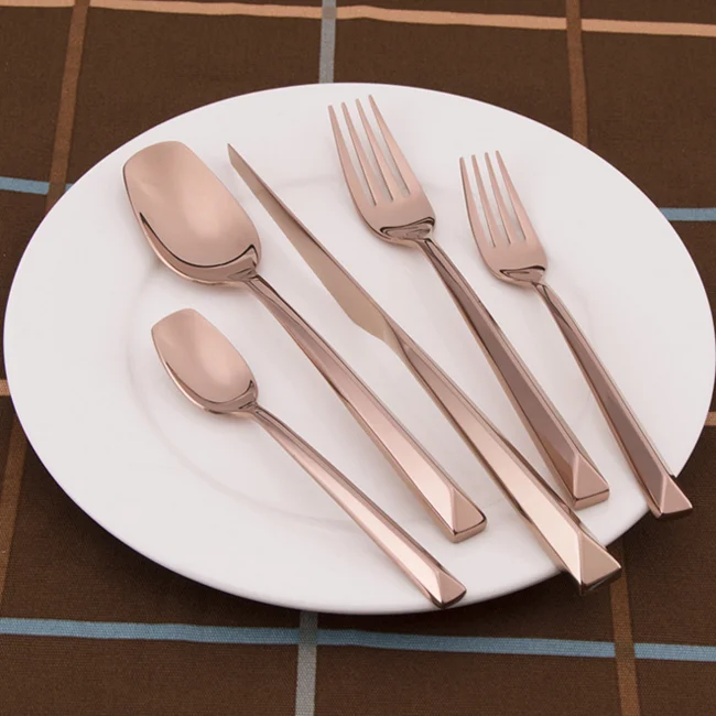 Luxury Cutlery Set Pvd Coated Hollow Handle Stainless Steel Flatware Sets Dinner / Gift 100 Pcs