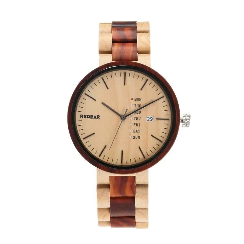 

Free Shipping Promotional Multi Function Wooden Watch for Men, Walnut wood/maple wood color