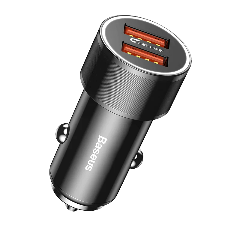 

Hot Selling Small Screw Dual-Usb Quick Charge Car Charger 36W QC3.0