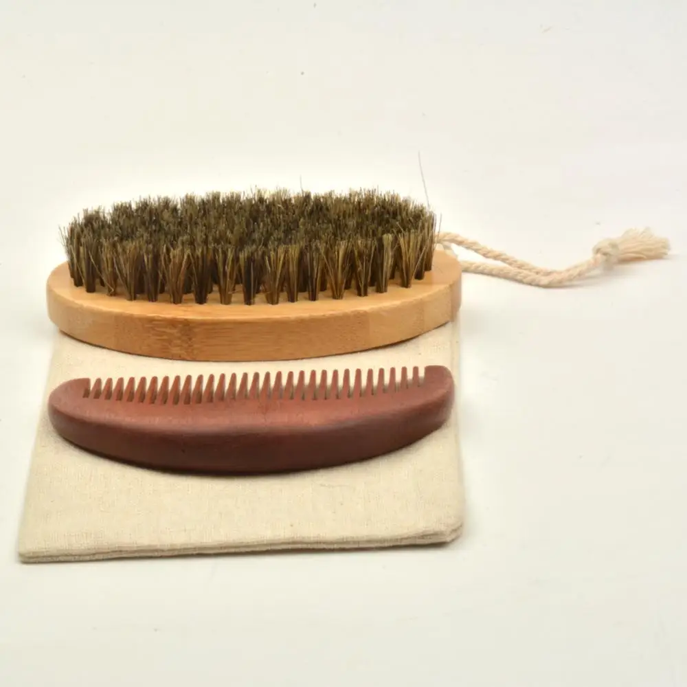 

Wood Beard comb and brush kit, Red