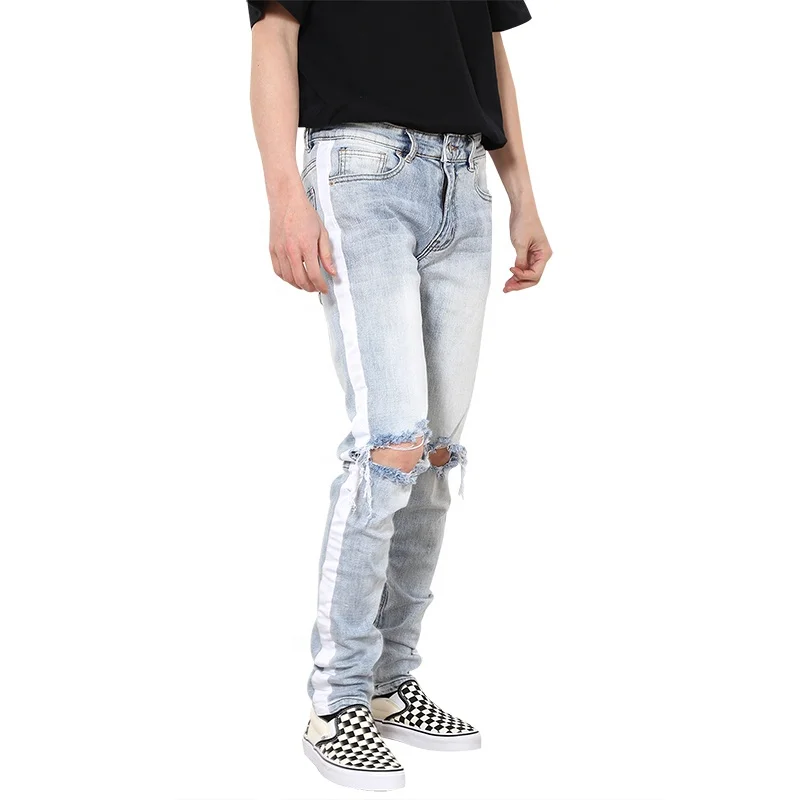 

OEM new style ripped pent style stock dropshipping men biker skinny jeans, N/a