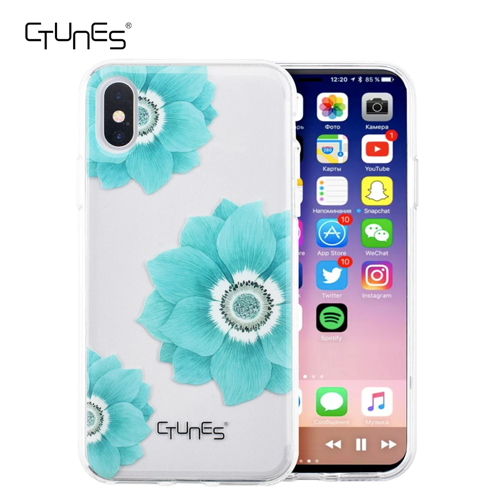 

IMD Printed Pattern Hard PC Back Shell Skin Cover Soft TPU Bumper Case for Apple iPhone X, N/a