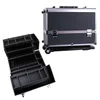 MLD-TC168 New Good Quality Black Hairdressing Makeup Beauty Nail Case Vanity Wheeled Cosmetics Bags Suitcase Trolley