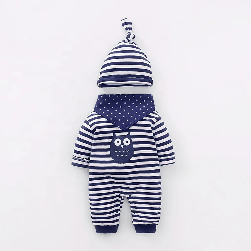 Wholesale Striped Newborn Baby Romper for Autumn Infant  Jumpsuit