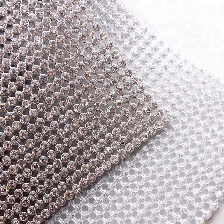 

YALI Wholesale Bling Bling Aluminum Metal Base Rhinestone Mesh Sheets For Jewelry, Golden/silver/black base with crystal/color rhinestone