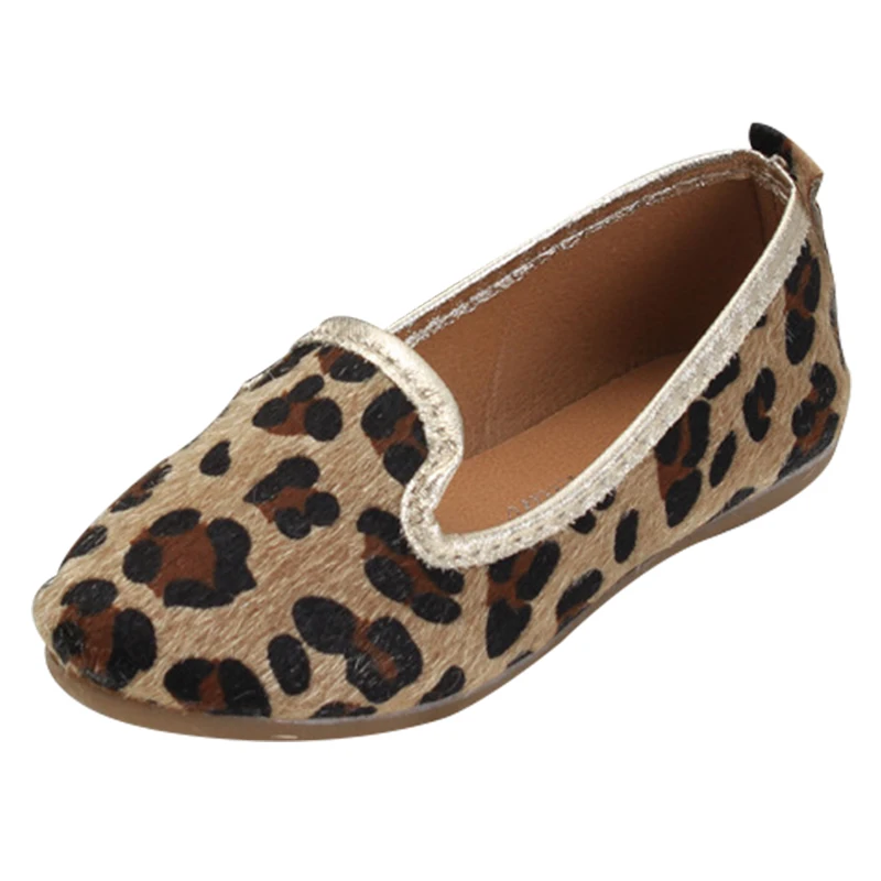 2015 spring leopard print child single shoes female child brief fashion leather princess shoes all match