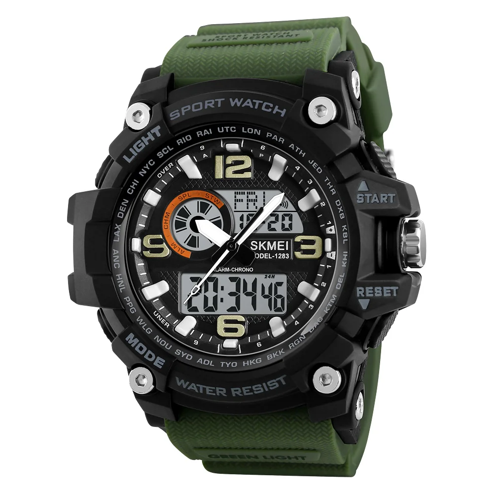 

Skmei analog digital watches for men big digits sports watch wrist watch, Black;blue;green;red;khaki