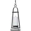 Decorative Modern Patio Deck Black Hanging Metal Candle Lantern