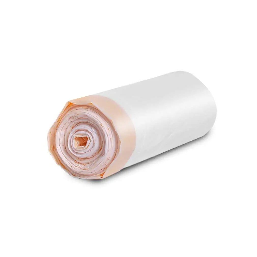 Meidong Trash Bags 13 Gallon Drawstring Strong Multipurpose White Bags for Trash Can Garbage Bin 5 Rolls,95 Counts in All,Size 61cm X 70cm 0.79min Garbage Bags