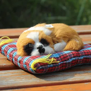 sleeping plush pet toy cat breathing with movement