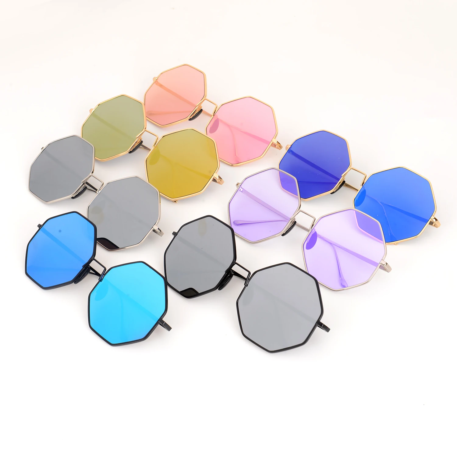 

2018 new titanium alloy frame polygon sunglasses for both men and women