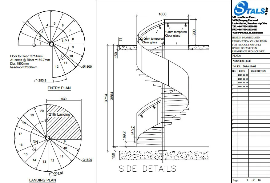 Stals Modern Steel Glass Stair Railing Spiral Staircase Design - Buy ...