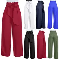 

Oemtailor Winter polyester Bandage wide-leg straight pants women's pants