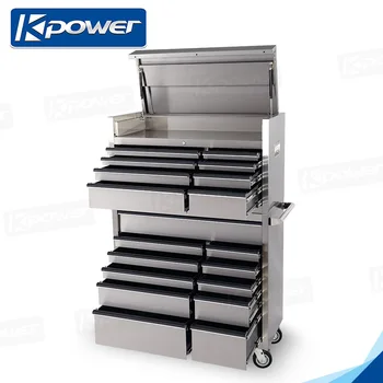 Custom Stainless Steel Rolling Tool Box With Non Slip Drawer