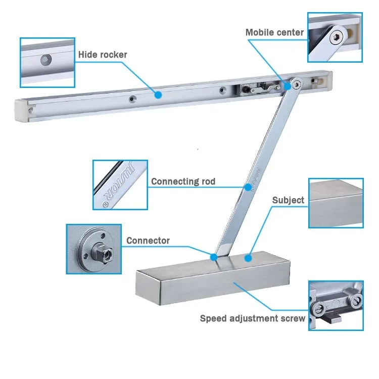 Semi Concealed Hydraulic Press Door Closer With Iso Certification