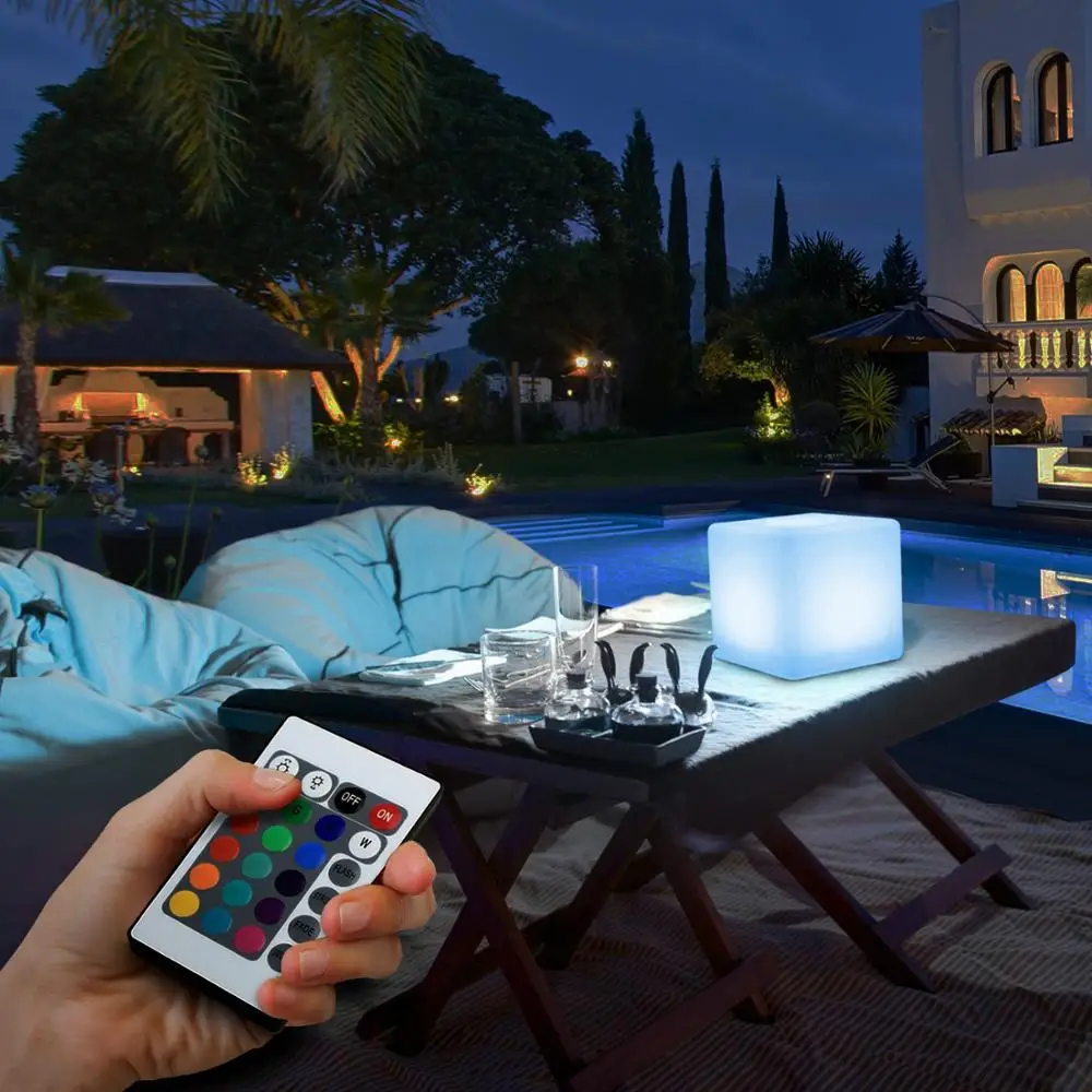 Coolqing Custom Logo LED Furniture Outdoor Bar Stools Chairs for Outdoor Party Christmas and Event LED Cube
