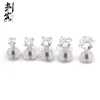 Steel Internally Threaded Prong Set CZ Stone Labret Stud