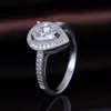 Costume Jewelry Stylish Girls Water Drop Stone Hollow Sole Jewelry S925 Ring