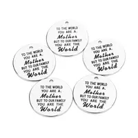 

Stainless steel custom design round disc metal logo charms hang tags for jewelry DIY